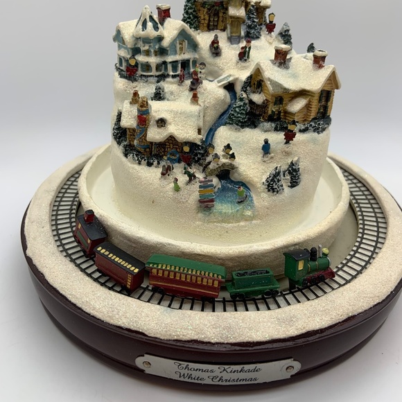 Thomas Kinkade Masterpiece Edition White Christmas Town & Train Only UNTESTED! - Picture 3 of 16